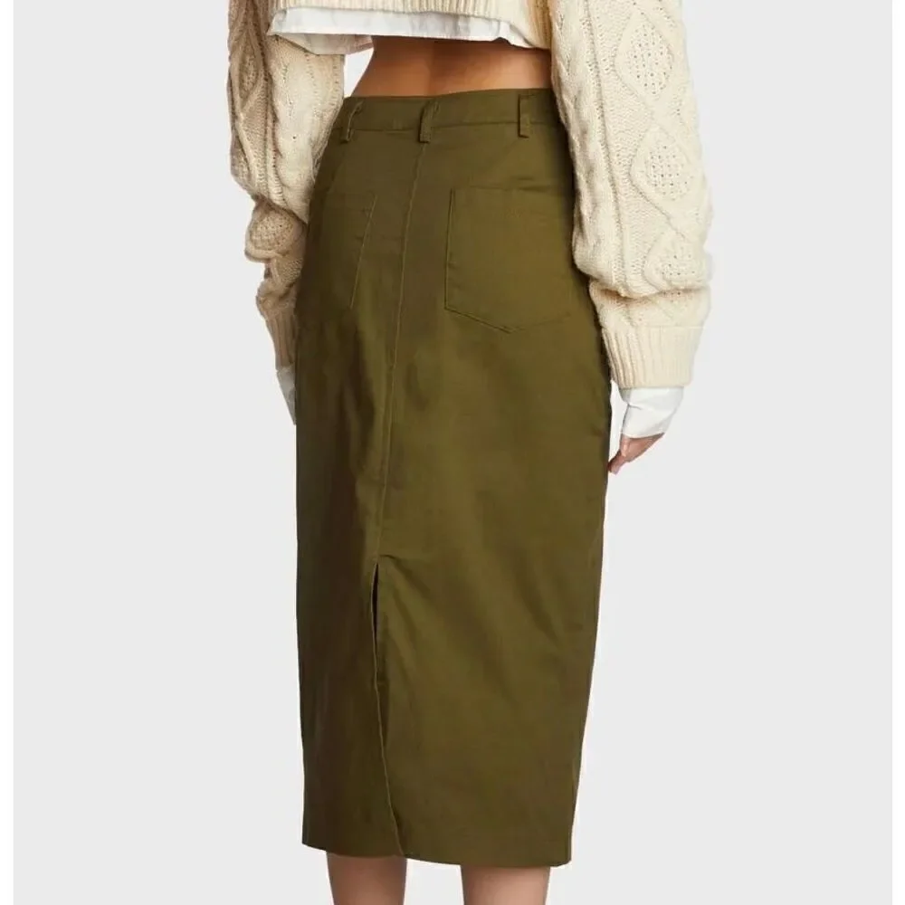 Olive twill skirt